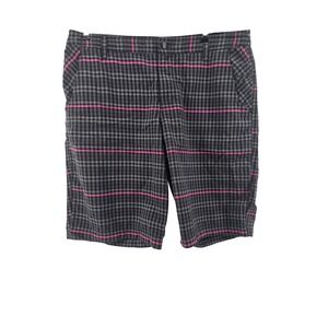 Lululemon Men's Size 36 Plaid Golf Shorts Gray Pink Stripe ABC Commission Chino